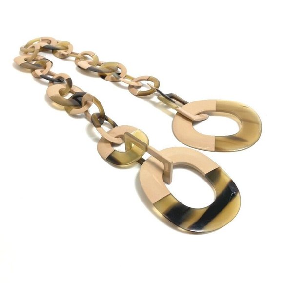 HERMES Duncan Necklace accessories Necklace Buffalo horn Beige